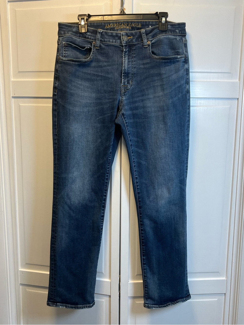 American Eagle Outfitters Mens Blue Extreme Flex Original Straight Jeans Size 34
